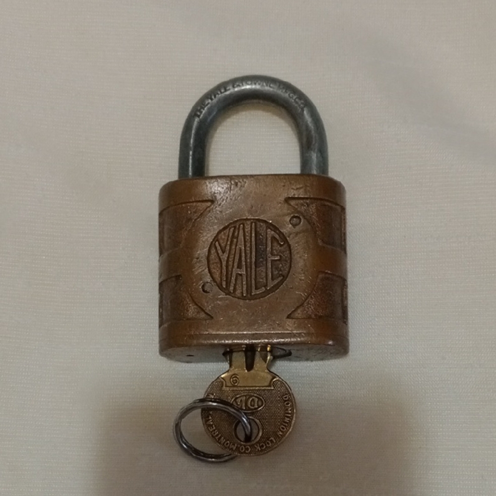 Vintage Yale Brass Padlock with Key